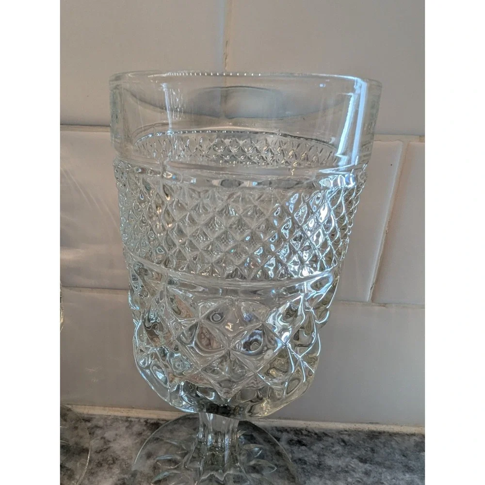 Vintage Clear Westford Goblets Glasses‎ Set of 2